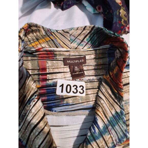 Multiples Patchwork Womens size XL Art tk Wear Artsy OldMoney Colorful Cardigan - Picture 11 of 14